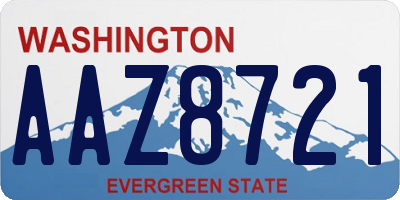 WA license plate AAZ8721