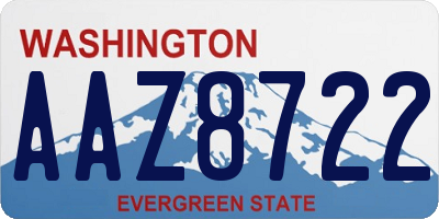 WA license plate AAZ8722