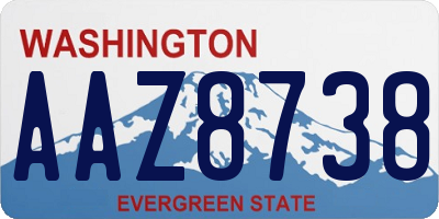 WA license plate AAZ8738
