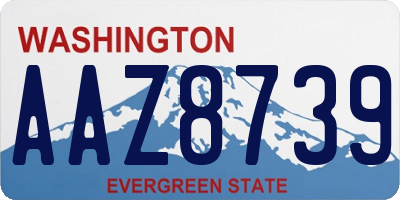 WA license plate AAZ8739