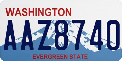 WA license plate AAZ8740