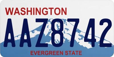 WA license plate AAZ8742