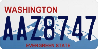 WA license plate AAZ8747