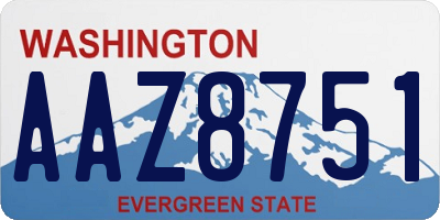 WA license plate AAZ8751