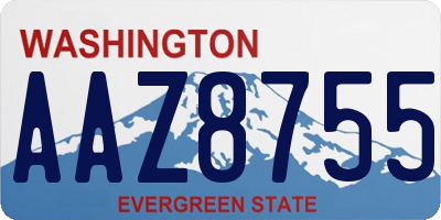 WA license plate AAZ8755