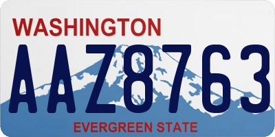WA license plate AAZ8763