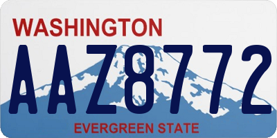WA license plate AAZ8772