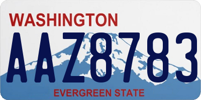 WA license plate AAZ8783