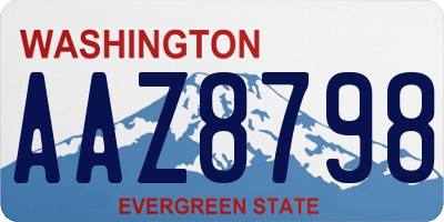 WA license plate AAZ8798