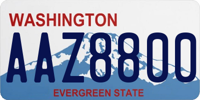WA license plate AAZ8800