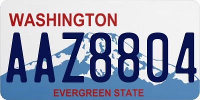 WA license plate AAZ8804