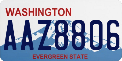 WA license plate AAZ8806