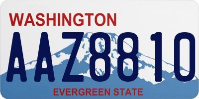 WA license plate AAZ8810