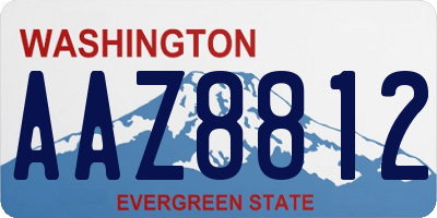 WA license plate AAZ8812