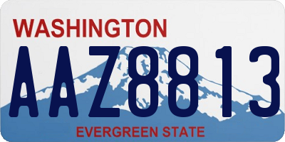 WA license plate AAZ8813