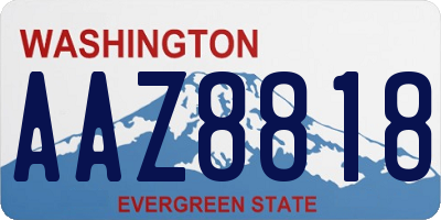 WA license plate AAZ8818