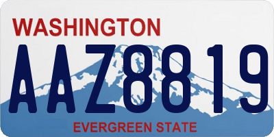 WA license plate AAZ8819