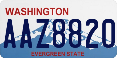 WA license plate AAZ8820