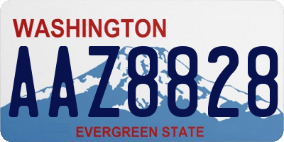 WA license plate AAZ8828