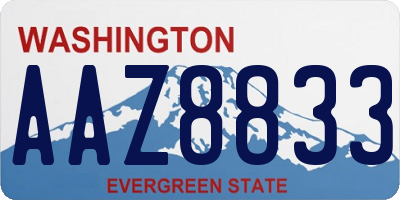 WA license plate AAZ8833