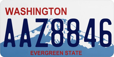 WA license plate AAZ8846