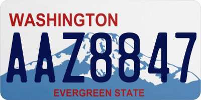 WA license plate AAZ8847