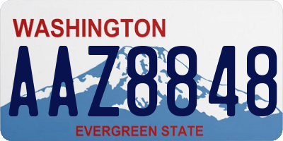WA license plate AAZ8848