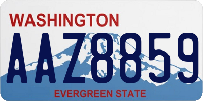 WA license plate AAZ8859