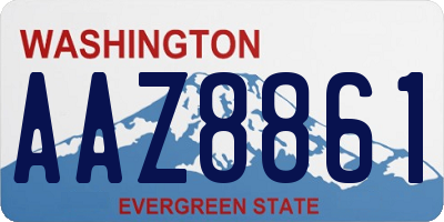 WA license plate AAZ8861