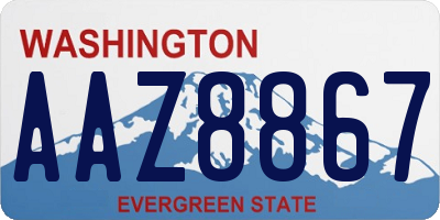 WA license plate AAZ8867