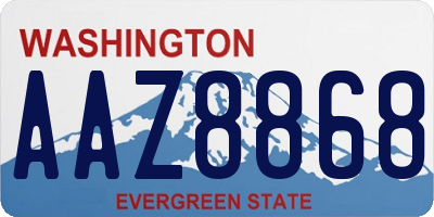 WA license plate AAZ8868