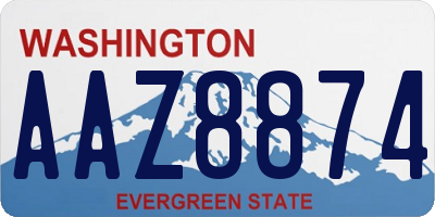 WA license plate AAZ8874