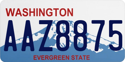 WA license plate AAZ8875