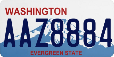 WA license plate AAZ8884