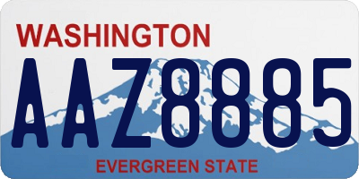 WA license plate AAZ8885
