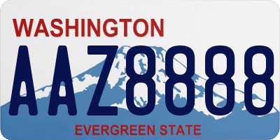 WA license plate AAZ8888