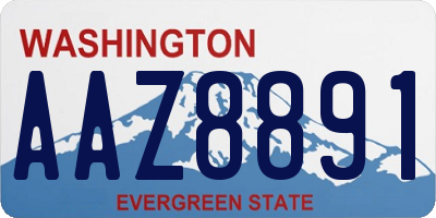 WA license plate AAZ8891