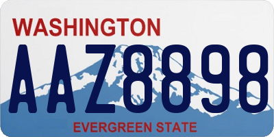 WA license plate AAZ8898