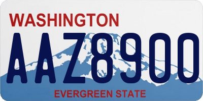 WA license plate AAZ8900
