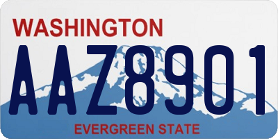WA license plate AAZ8901