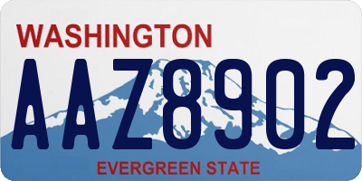 WA license plate AAZ8902