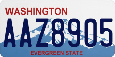WA license plate AAZ8905