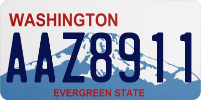 WA license plate AAZ8911