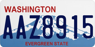 WA license plate AAZ8915