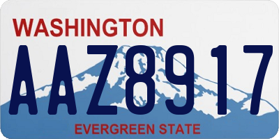 WA license plate AAZ8917