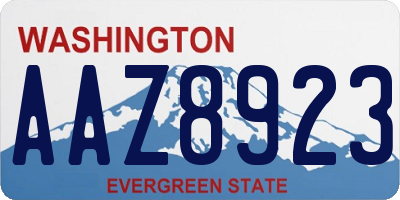 WA license plate AAZ8923
