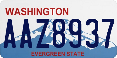 WA license plate AAZ8937