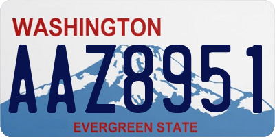 WA license plate AAZ8951