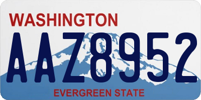 WA license plate AAZ8952