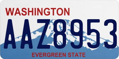 WA license plate AAZ8953